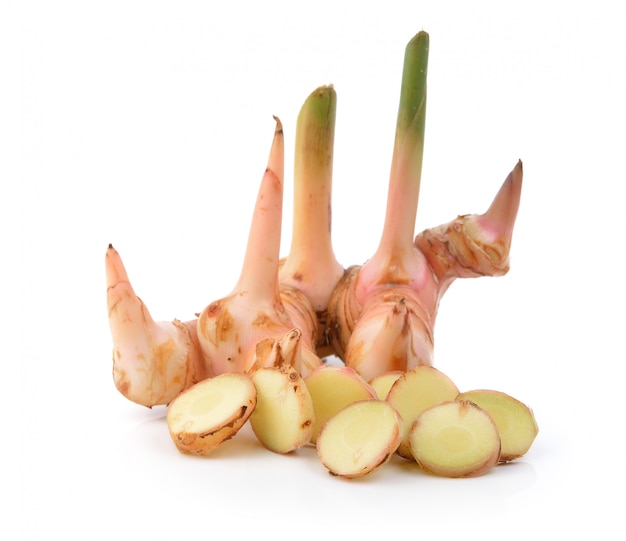 Galangal op witte ruimte