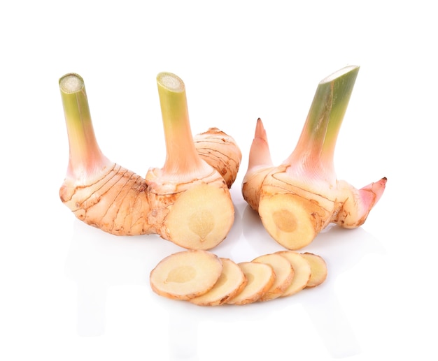 Galangal on white background