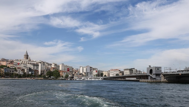 Galata Bridge and Galat Tower in Istanbul City