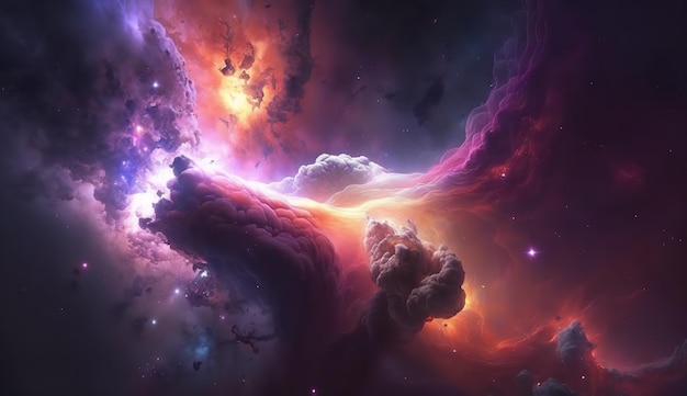 抽象的な宇宙の背景にある銀河と星雲 Generative Ai