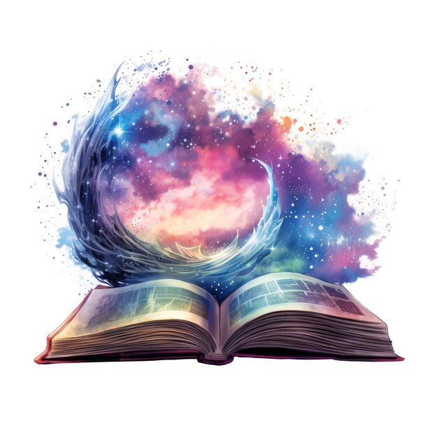 Galaxy celestial fantasy book watercolor for Tshirt Design