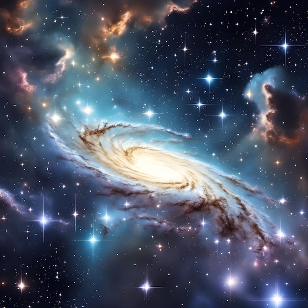 Premium AI Image Galaxy dust clouds with stars and space dust in the universe