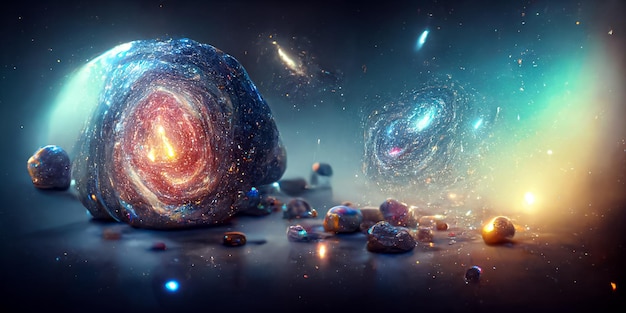 Galaxy sky space 3D