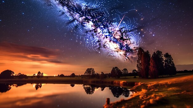 Galaxy in the sky with stars