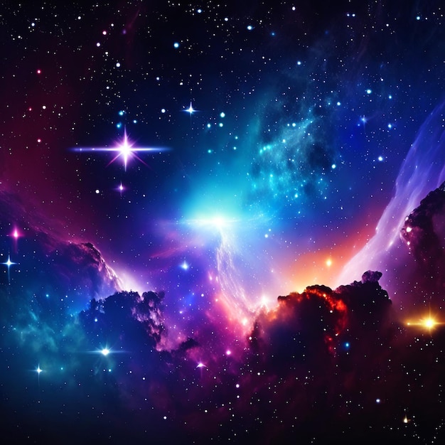 Galaxy in space beauty of universe colorful background