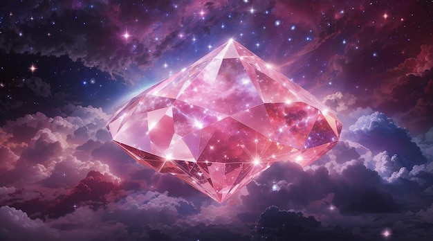 Galaxy stars energy diamond cloud pink god