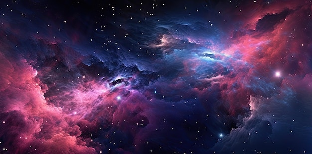 Galaxy texture with stars and beautiful nebula in the background in the style of dark pink and dark gray Generative AI