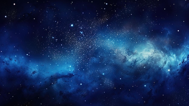 Galaxy with a blue star background generated by AI