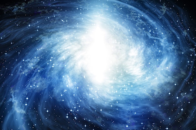 Galassia con la nebulosa spaziale e molte stelle, via lattea, 3d'illustrazione