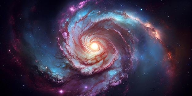 A galaxy with a spiral design in the center