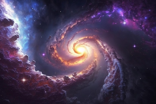 A galaxy with a spiral design that is called galaxy.