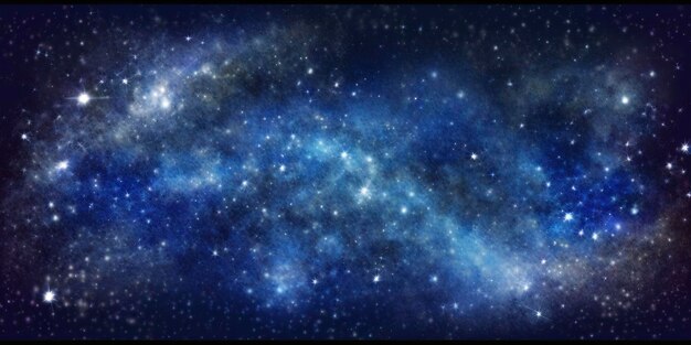 Galaxy with star and noise blue background