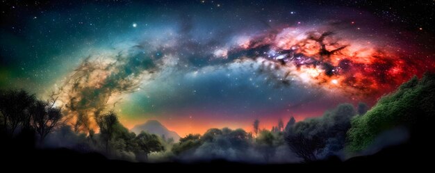 Galaxy with stars planets and other celestial bodies vibrant and colorful