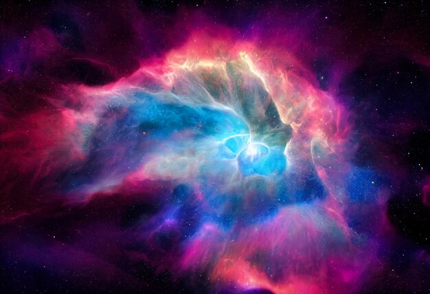 Galaxy with stars and space dust in the universe Space nebula 3d illustration