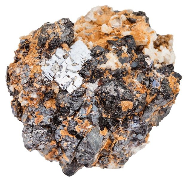 Galena and Sphalerite on dolomite rock isolated