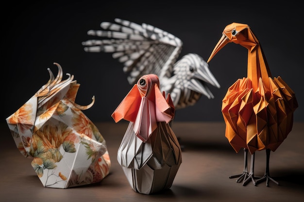 Foto galerij met origami-creaties met ingewikkelde ontwerpen en patronen gemaakt met generatieve ai