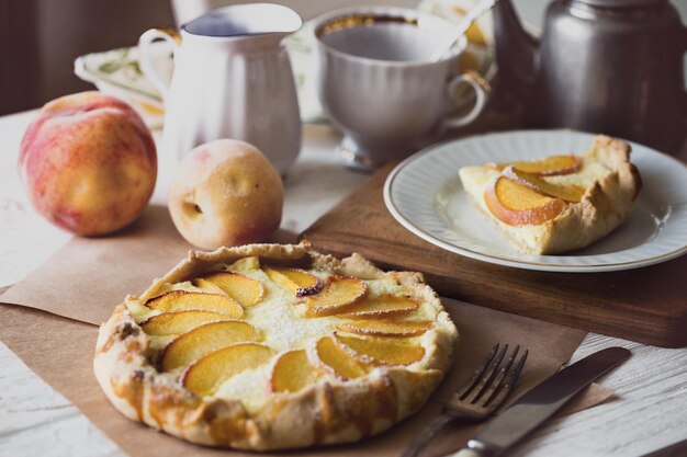 Foto galette met perziken