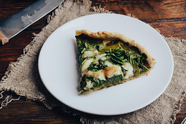 Galette Pie with Spinach and Mozzarella Cheese