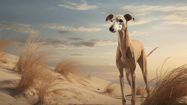 Galgo A Majestic Greyhound Roaming The Dunes
