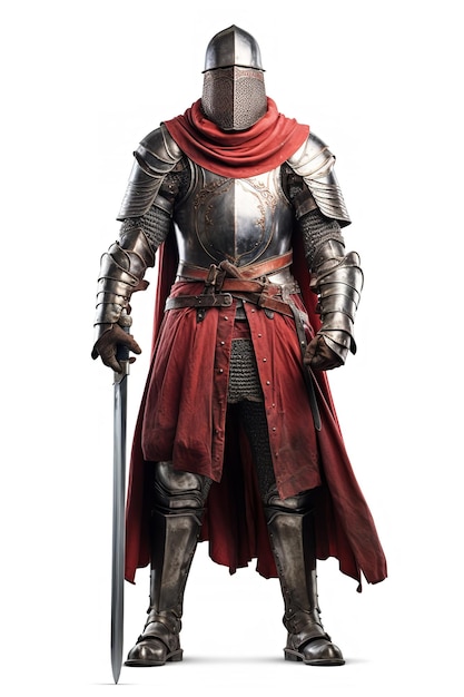 Галантный средневековый рыцарь, сгенерированный ИИ