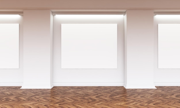 Gallery interior blank canvas