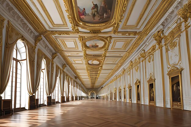 Gallery of the venaria reale royal palace AI generated