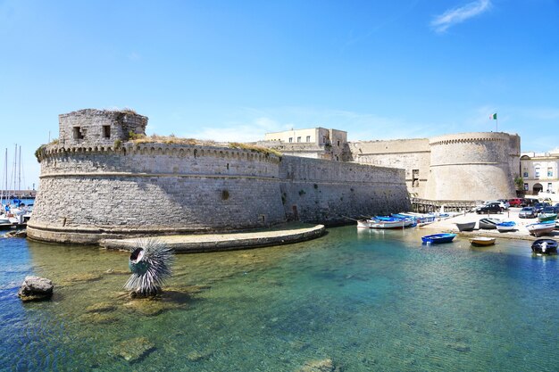 Gallipoli castle, apulia, italy. the angevine-aragonese castle
of gallipoli was built in the 13th century by the byzantines. it
was largely remade under the angevins and the aragonese.