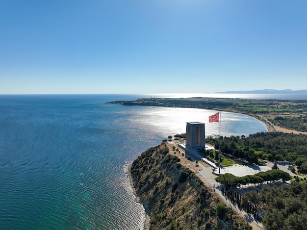 Gallipoli peninsula where Canakkale land and sea battles took place during the first world war Martyrs monument and Anzac Cove Photo shoot with drone