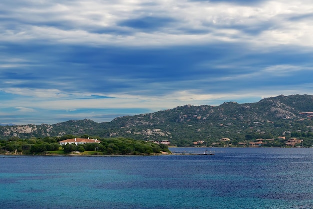 Gallura coastline covered by an overcast sky