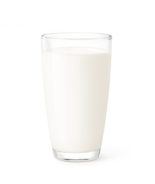 Premium Vector  Realistic clear glass of milk isolated on background