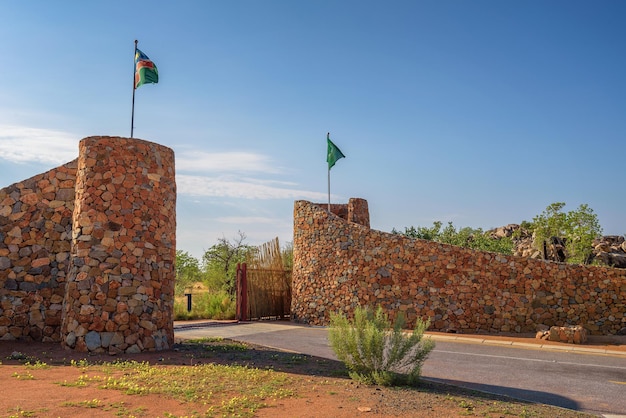 Galton Gate to Etosha National Park in Namibia south Africa