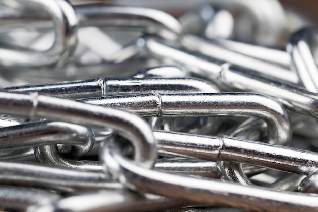 Galvanized steel chain made of a large number of links, rust-proof