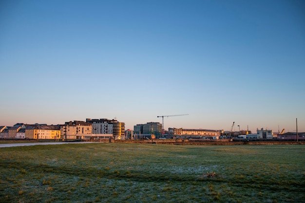 Galway city in morning with beautiful and clear sky