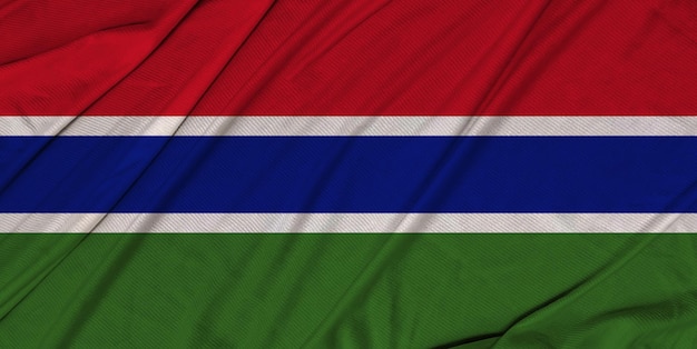 Gambia 3d getextureerde wapperende vlag