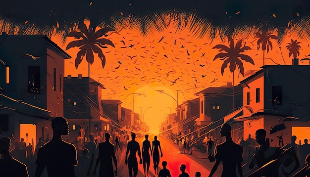 Gambia Banjul stadsgezicht Creatieve illustratie Ai Genereren