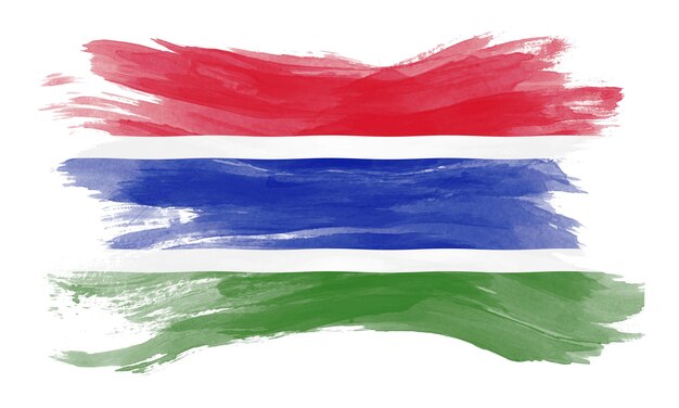Gambia flag brush stroke national flag