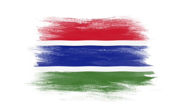 Gambia flag brush stroke national flag