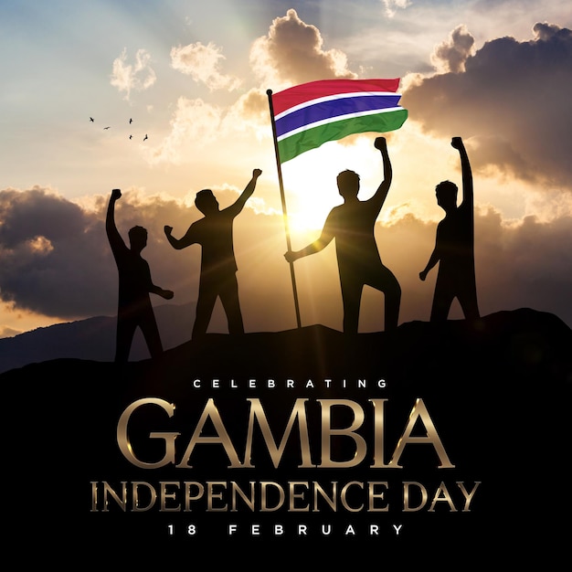 Gambia independence day on 18 february illustration