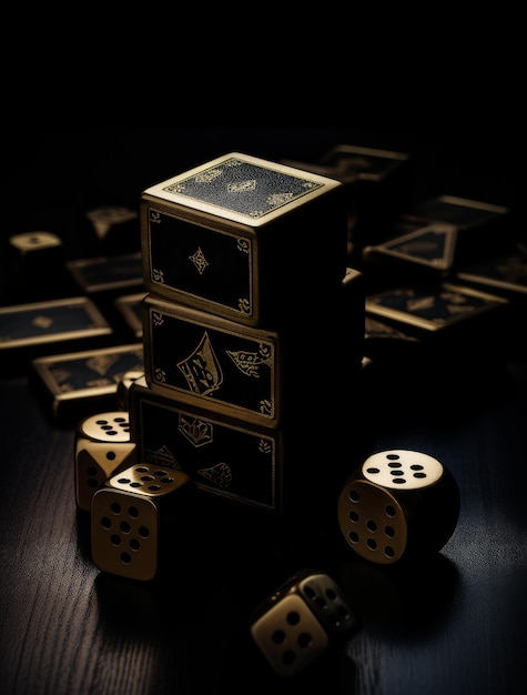 Gambling game with dices Casino gamble composition Generative AI