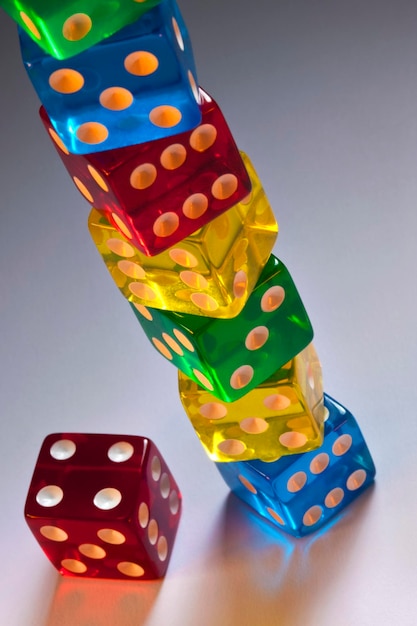 Photo gambling stack of casino dice
