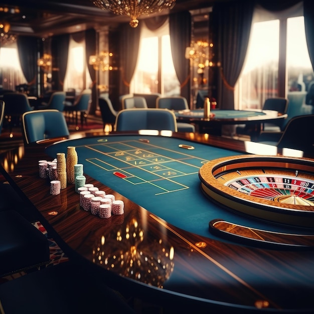 Gambling table in luxury casino casino table Generative ai