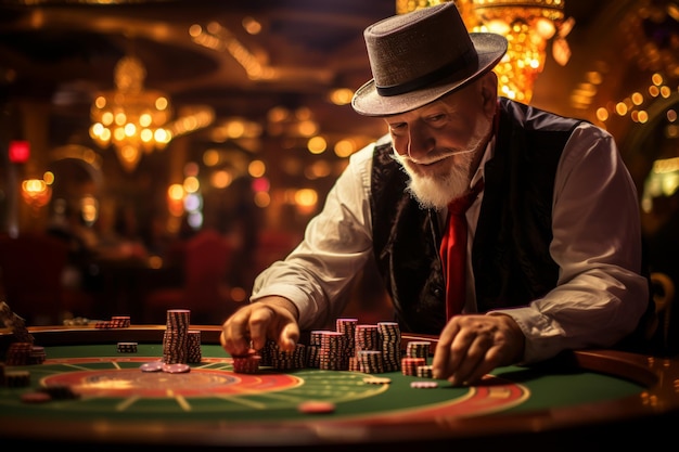 Gambling Ventures A Man's Risky Wager at Casino 32 01917 02