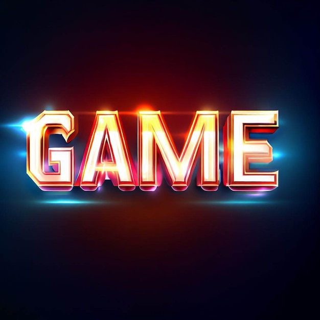 Photo game 3d text effect