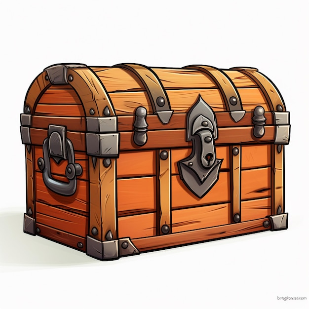 Photo a game assets chest wood a and metal box