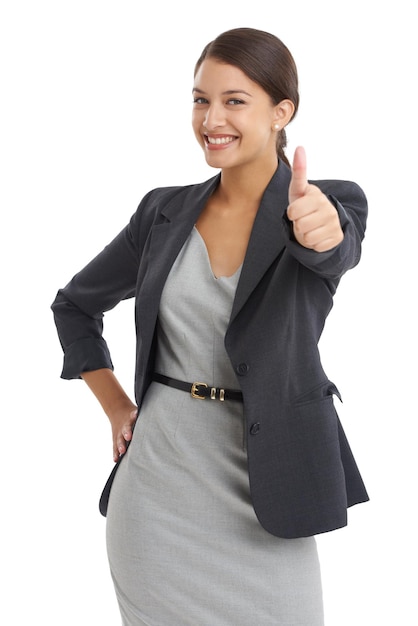 In the game of business youre golden Studio shot of a young businesswoman isolated on white