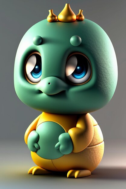 Game character npc animal shape turtle baby cute anime illustration style