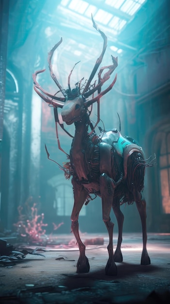 Photo game character a quadrupedal creature with a deer digital art generative ai