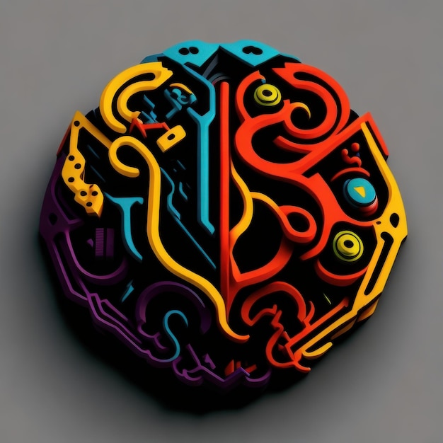 A game controller colored logo futuristic design concept