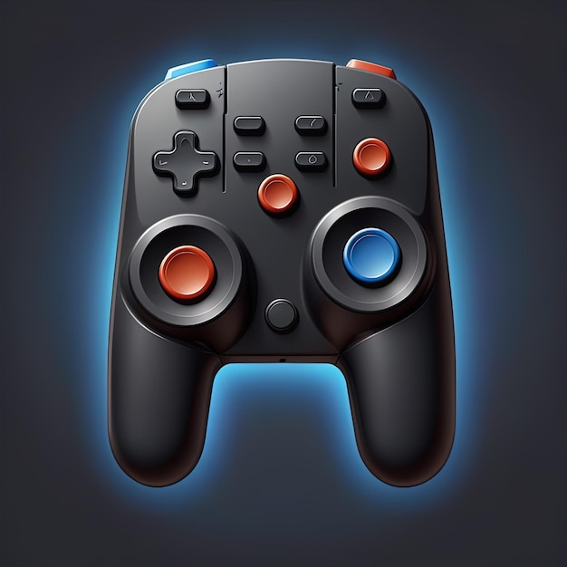 game controller with black joysticksgame controller 3 d render3 d render of a black joystick on a b