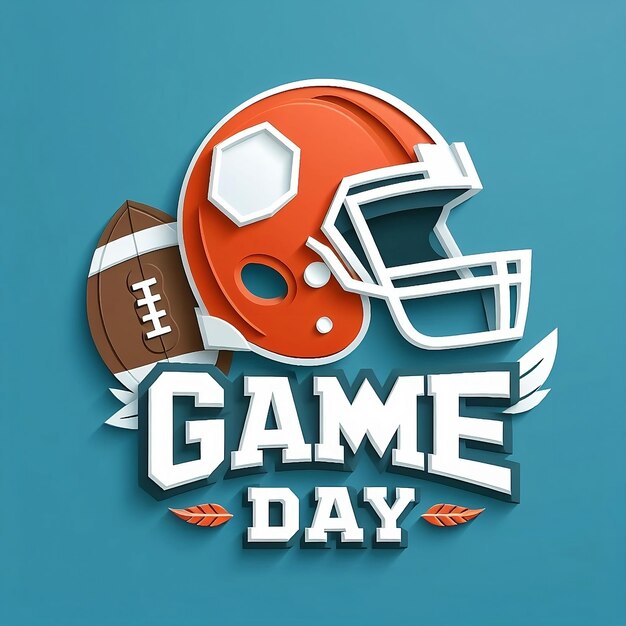 Game Day American football poster American football helmet Super Bowl Sunday